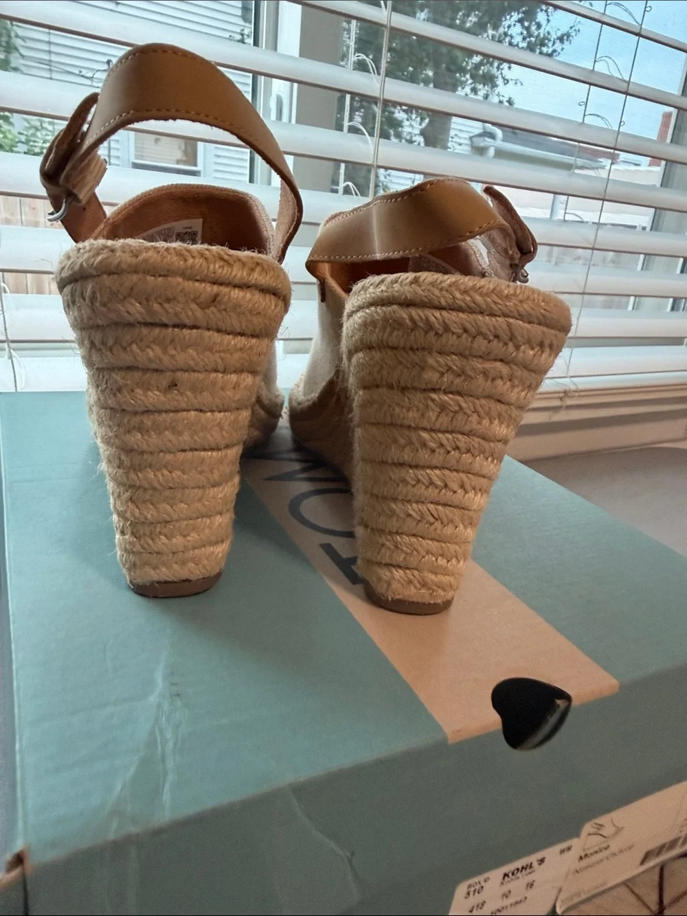 TOMS Natural Canvas Espadrille Slingback Sandals